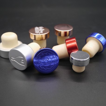 Aluminum oxide top luxury Gold Sliver cork whisky bottle stopper vodka tequila Gin glass butt plug bottle stopper